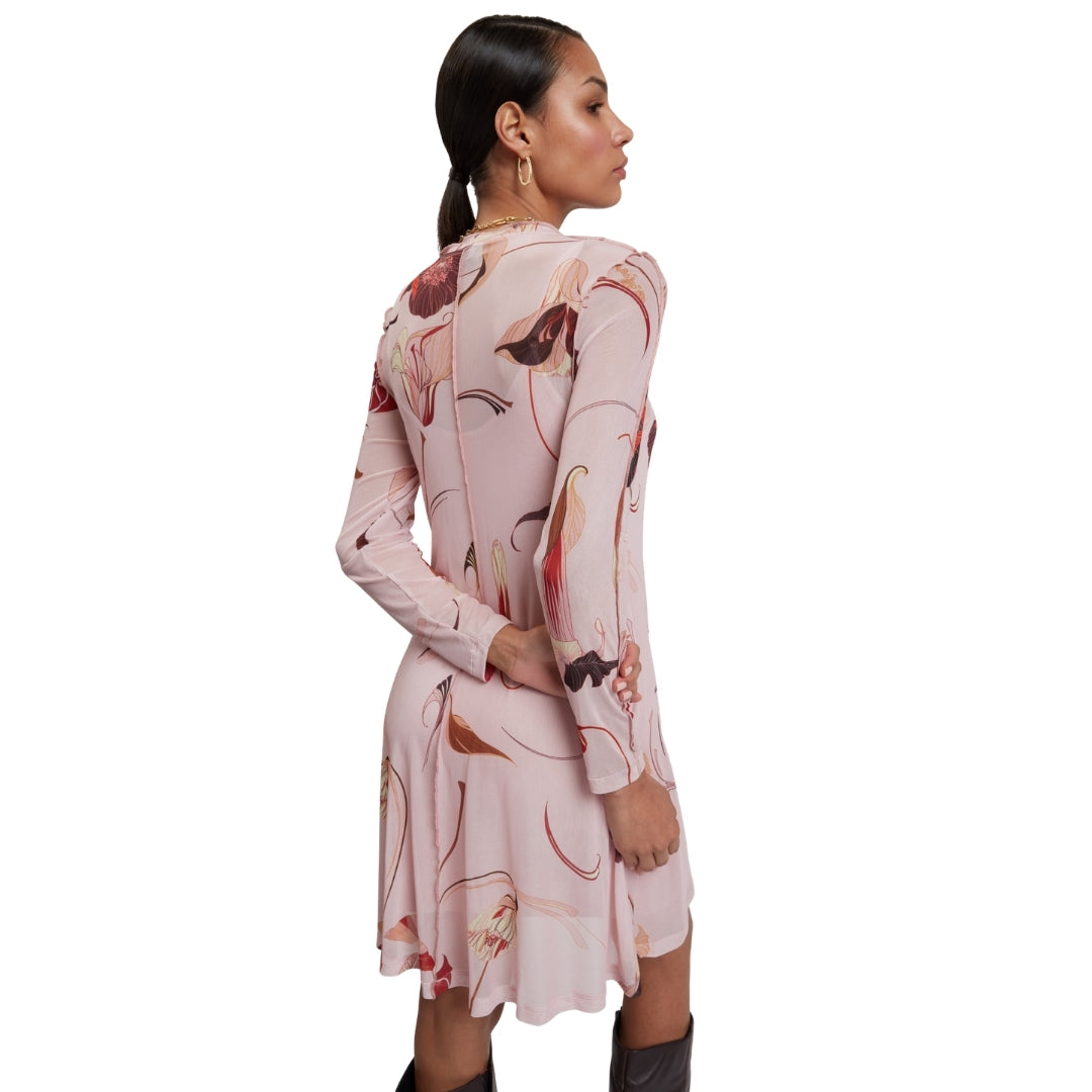 Ted Baker Mesh Long Sleeve Midi Dress