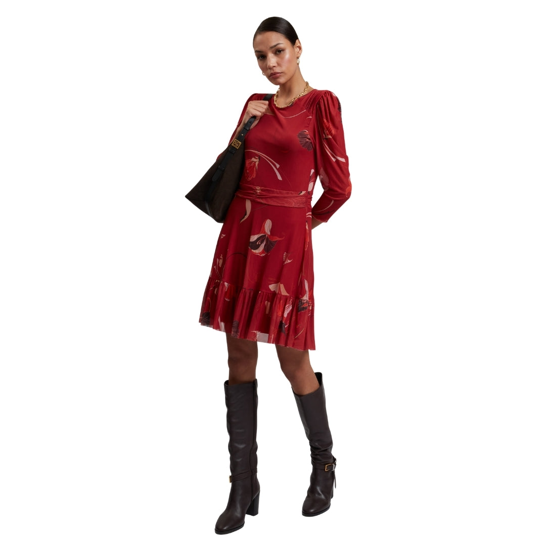 Ted Baker Gathered Shoulder Mesh Mini Skater Dress 5