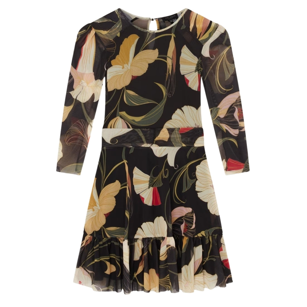 Ted Baker Gathered Shoulder Mesh Mini Skater Dress 5