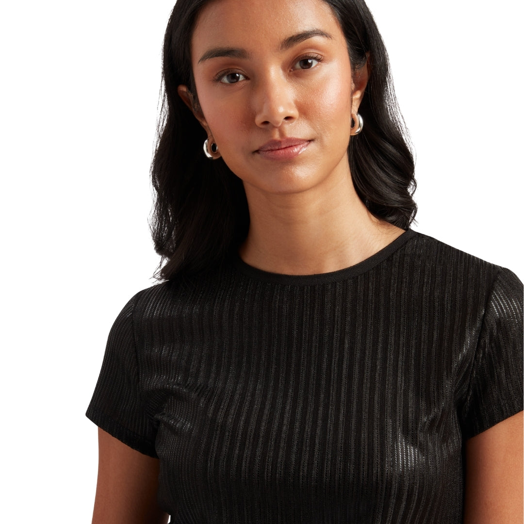 Ted Baker Metallic Short Sleeve Crew Neck Tee