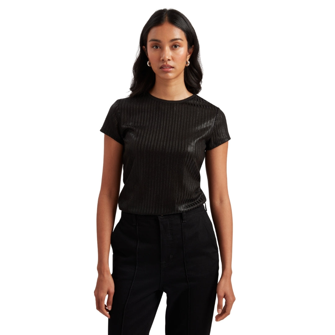 Ted Baker Metallic Short Sleeve Crew Neck Tee