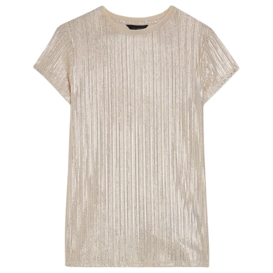 Ted Baker Metallic Short Sleeve Crew Neck Tee