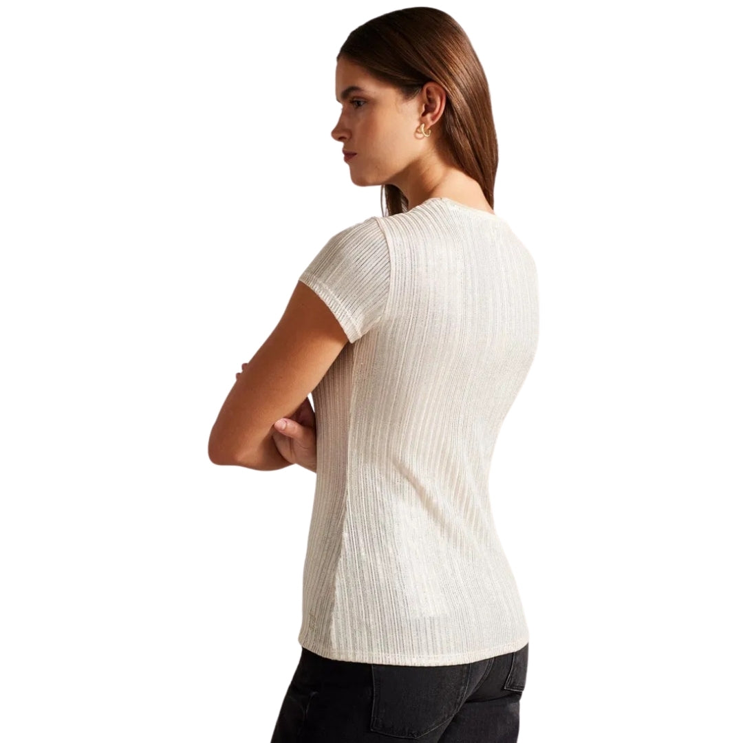 Ted Baker Metallic Short Sleeve Crew Neck Tee