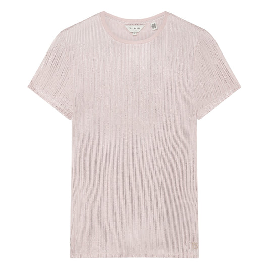 Ted Baker Metallic Short Sleeve Crew Neck Tee