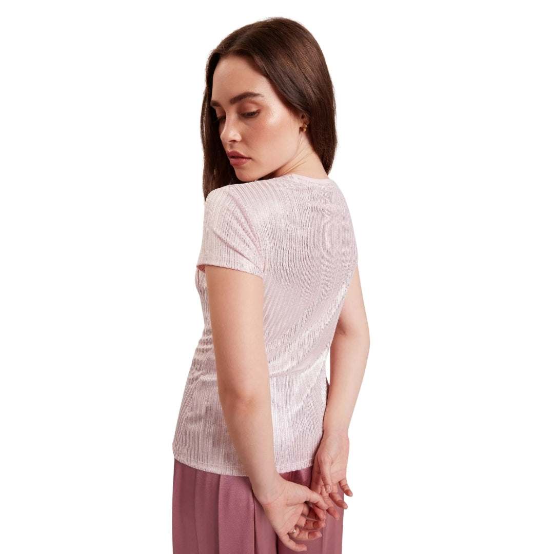 Ted Baker Metallic Short Sleeve Crew Neck Tee