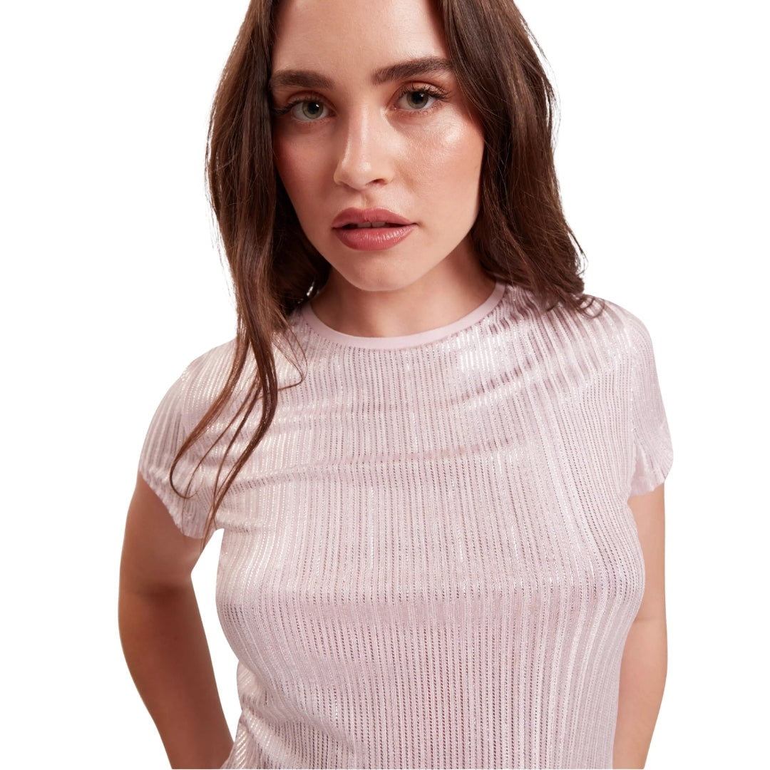Ted Baker Metallic Short Sleeve Crew Neck Tee