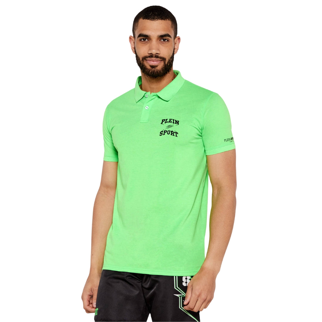 Plein Sport Scratch Logo Green Polo Shirt
