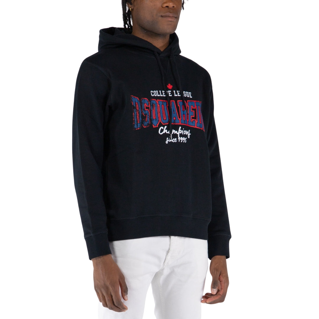 Dsquared2 College League Logo Cool Fit Black Hoodie