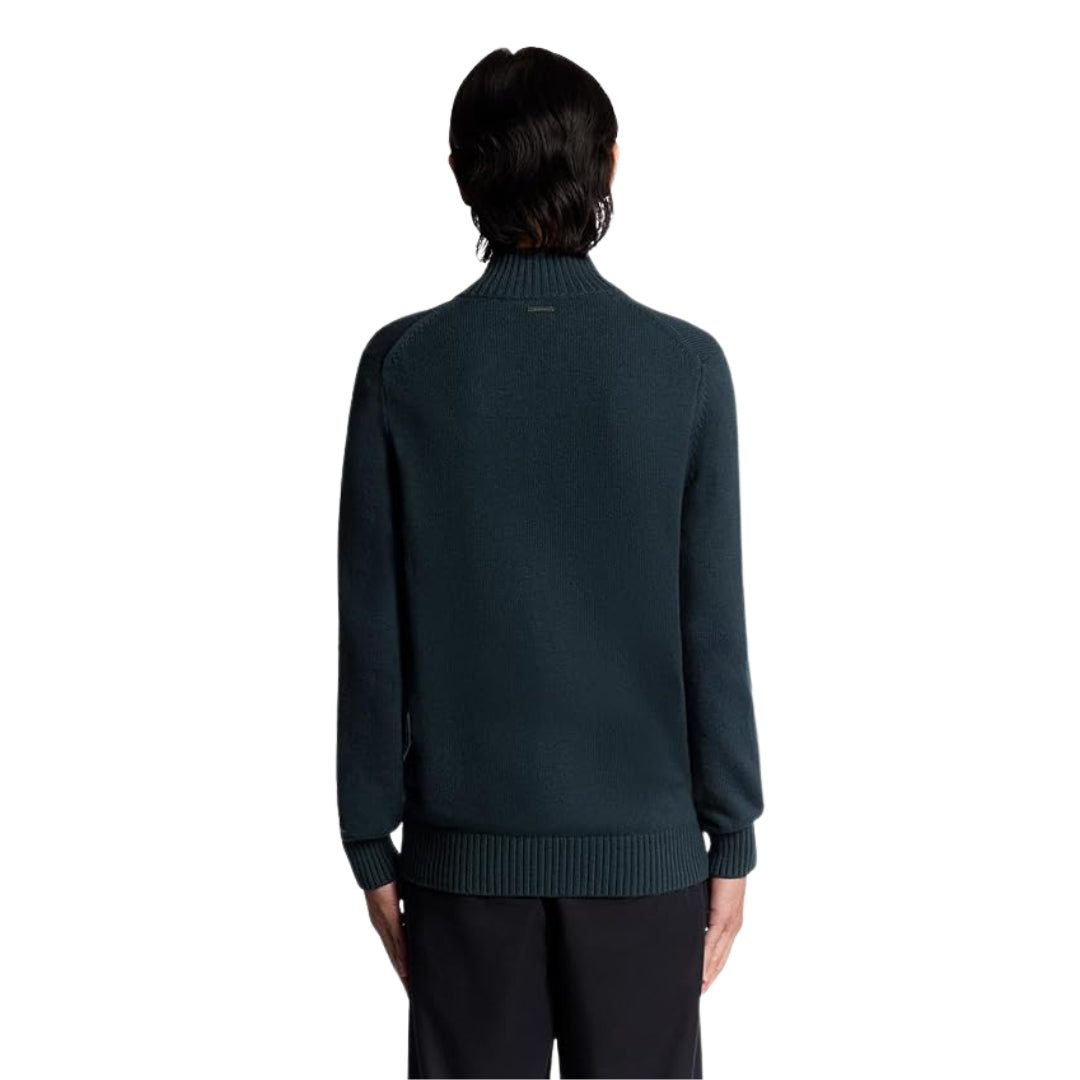 Lyle & Scott Button Up Carbon Blue Military Cardigan