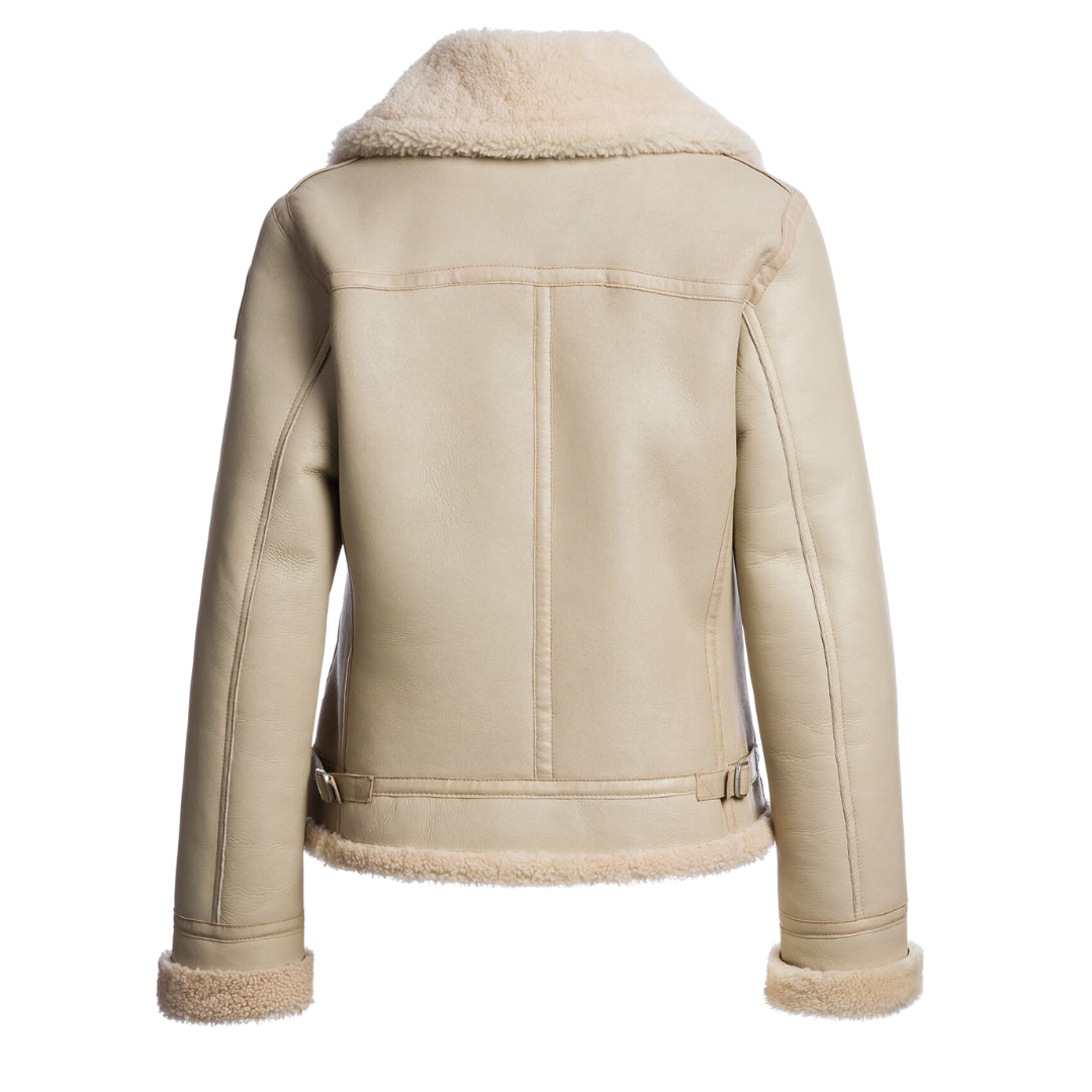 Parajumpers Gialean Special Oat Brown Leather Jacket