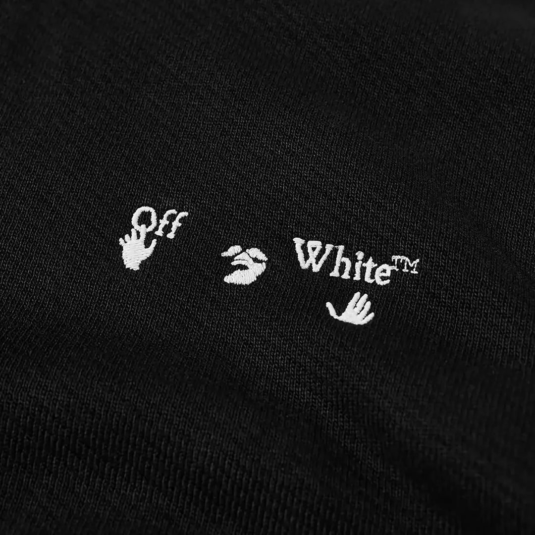 Off-White Monotone Arrow Logo On Back Black Hoodie