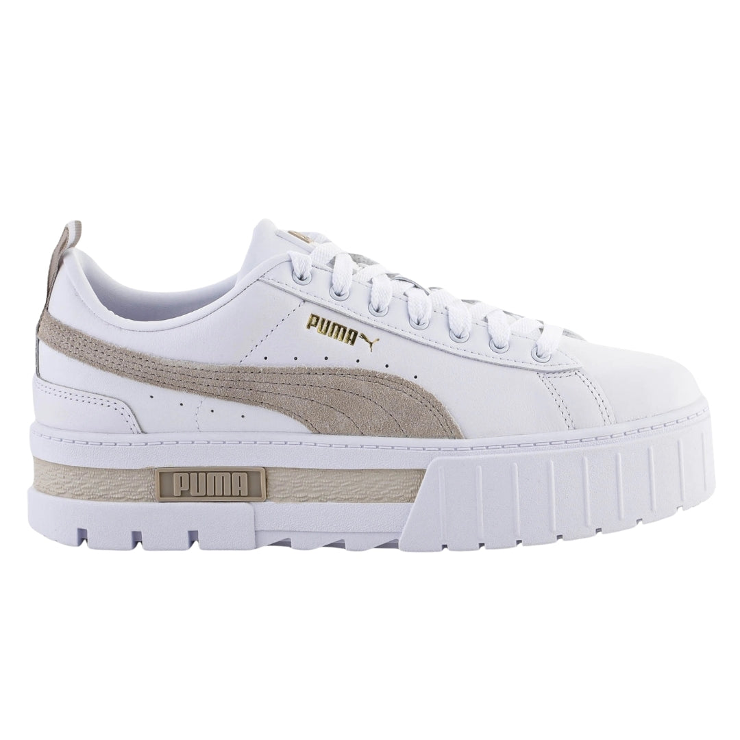Puma Mayze Lth Platform White Peyote Trainers UK 4.5