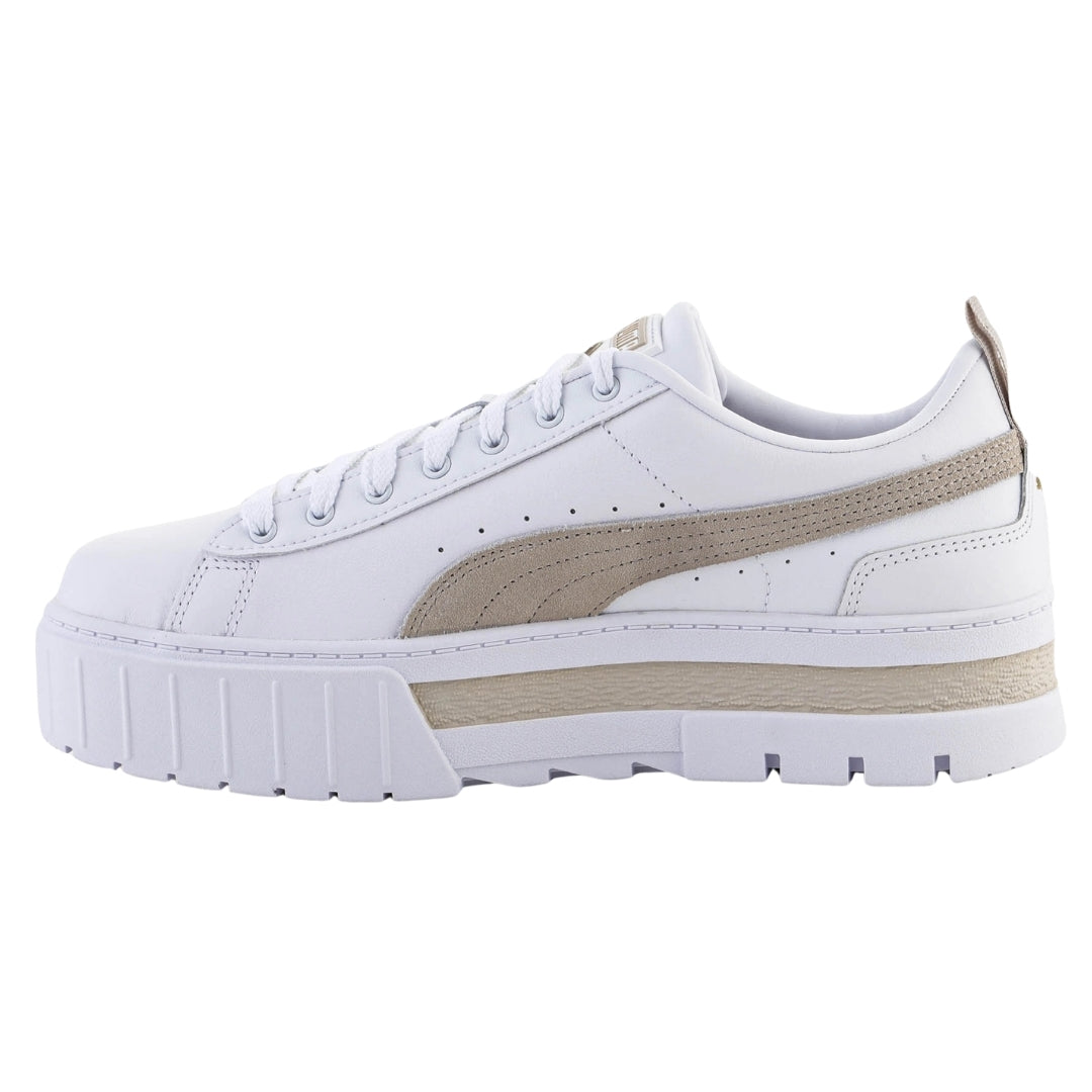 Puma Mayze Lth Platform White Peyote Trainers UK 4.5