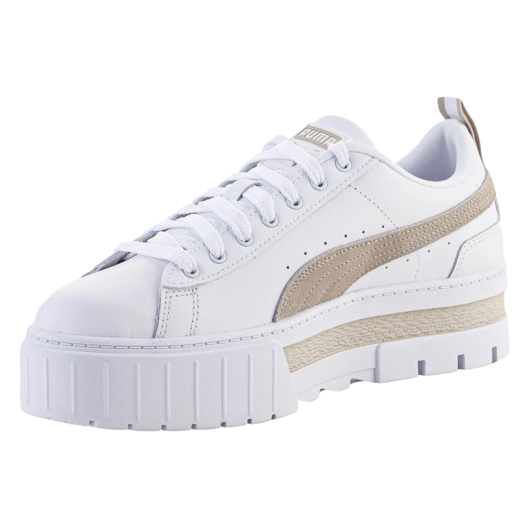 Puma Mayze Lth Platform White Peyote Trainers UK 4.5