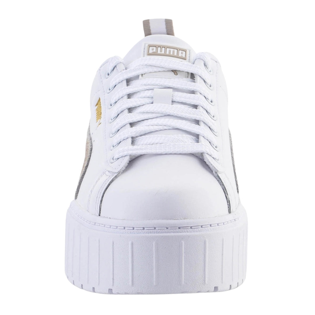 Puma Mayze Lth Platform White Peyote Trainers UK 4.5