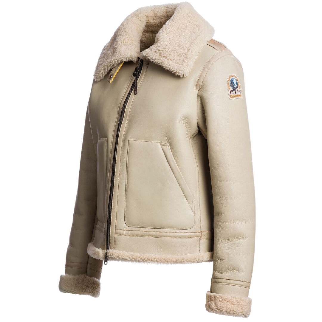 Parajumpers Gialean Special Oat Brown Leather Jacket