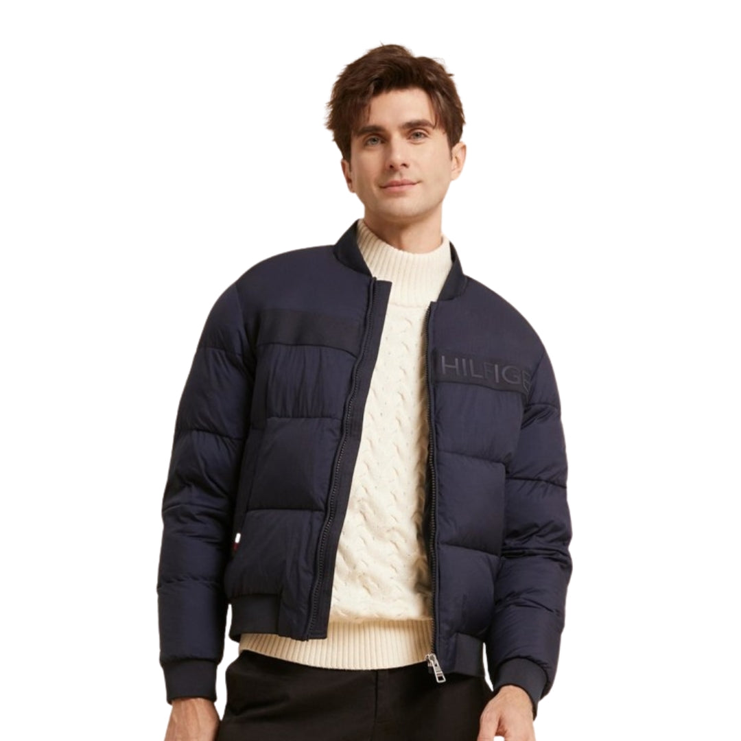 Tommy Hilfiger Navy Blue High Loft Bomber Jacket