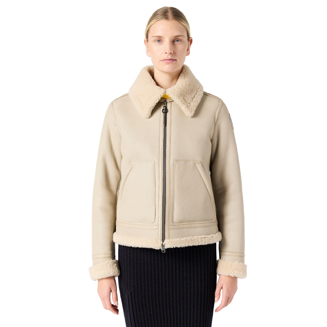 Parajumpers Gialean Special Oat Brown Leather Jacket