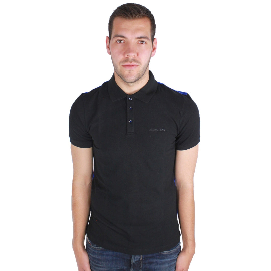 Armani Jeans Blue Back Black Polo Shirt