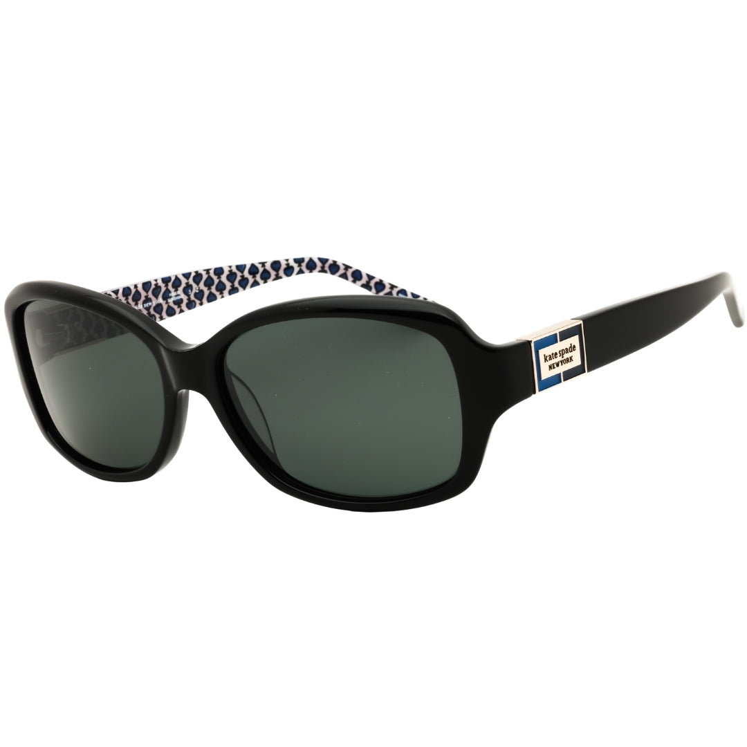 Kate Spade Annika/P/S JEDP RA Black / Blue Spades / Grey Polarized Sunglasses Women One Size