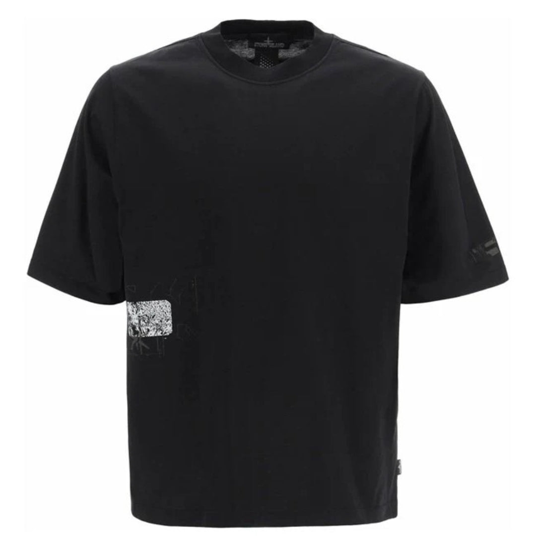 Stone Island Shadow Project Patch Design Black T Shirt