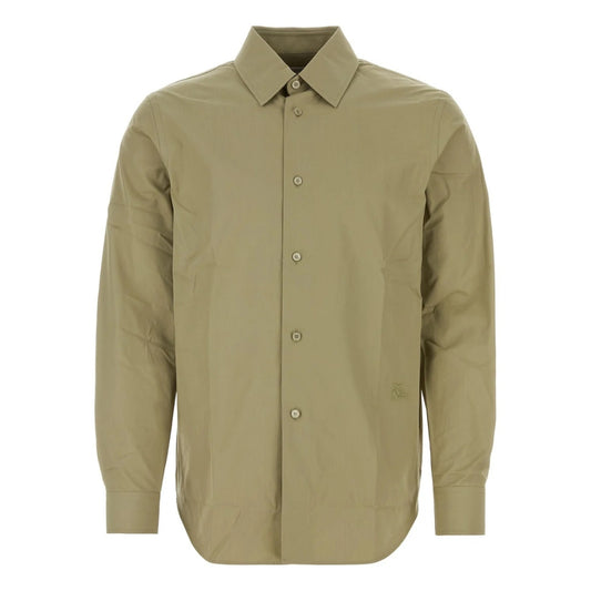 BURBERRY 8076432 Burberry Equestrian Knight-Motif Buttoned Shirt HUNTER (Green) CASUAL SHIRT MALE L