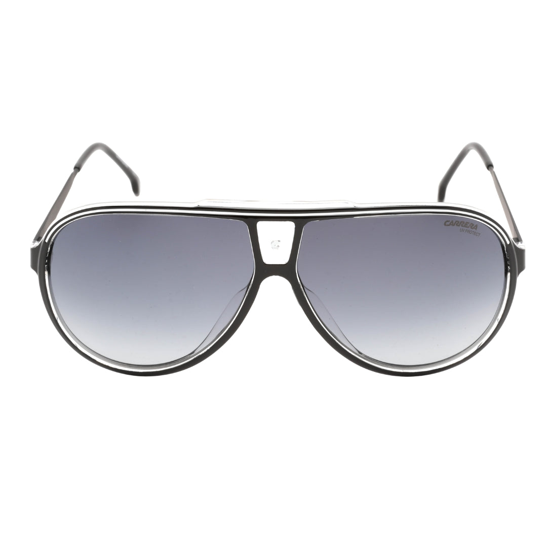 Carrera Grey Shaded Lens White Detail Black Sunglasses One Size