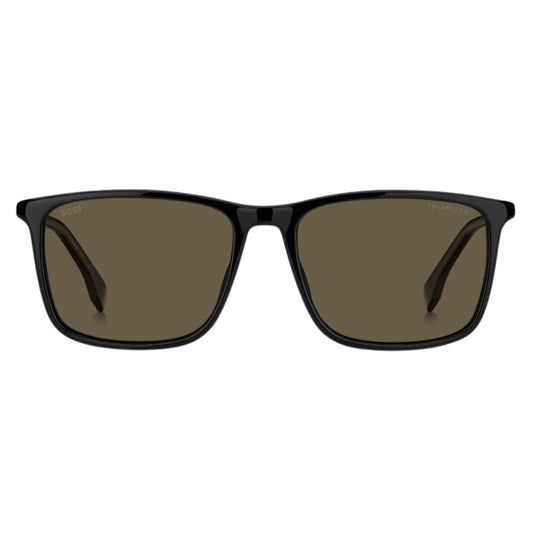 Hugo Boss Brown Polarized Lens Black Thin Framed Sunglasses