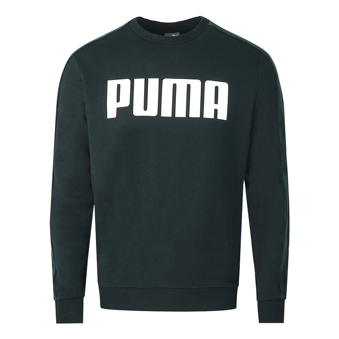 Puma Velvet Taped Logo Black Sweatshirt