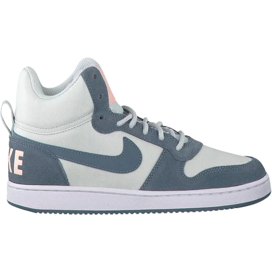 NIKE 844907 005 Nike Court Borough Mid Prem  SILVER/BLUE TRAINER WOMENS UK 4