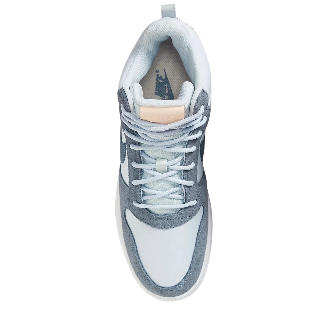 NIKE 844907 005 Nike Court Borough Mid Prem  SILVER/BLUE TRAINER WOMENS UK 4