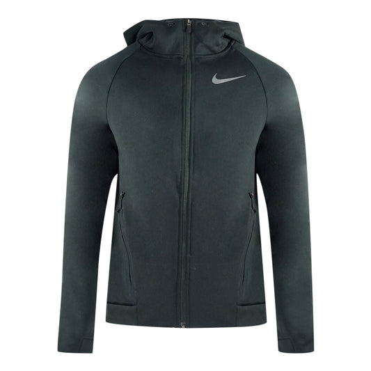 Nike Swoosh Logo Black Zip-Up Hoodie