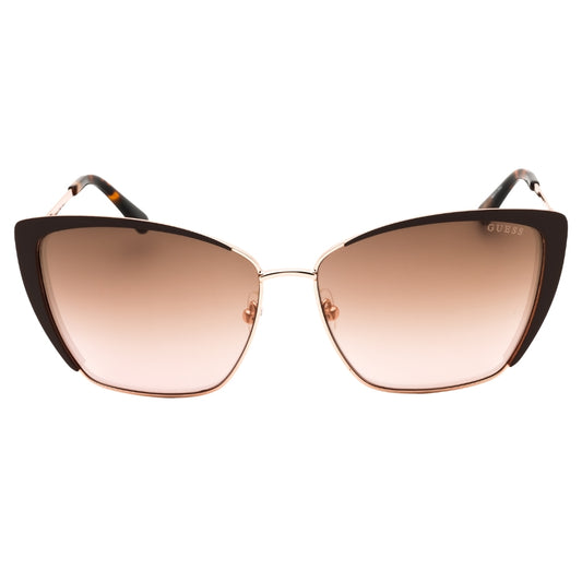 Guess GU7743 48G shiny dark brown / brown mirror Sunglasses Female 59X14X140 One Size