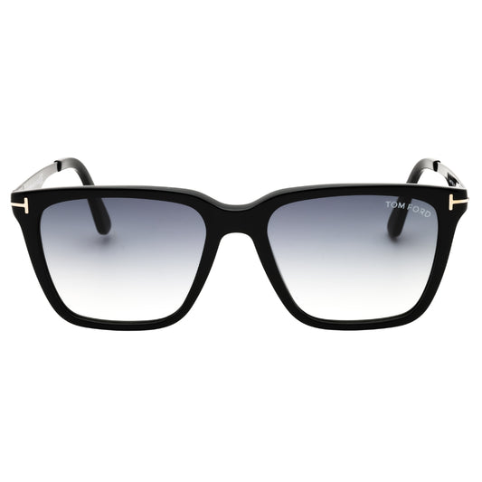 Tom Ford FT0862 Garrett 01B shiny black  / gradient smoke Sunglasses Male 54X17X145 One Size