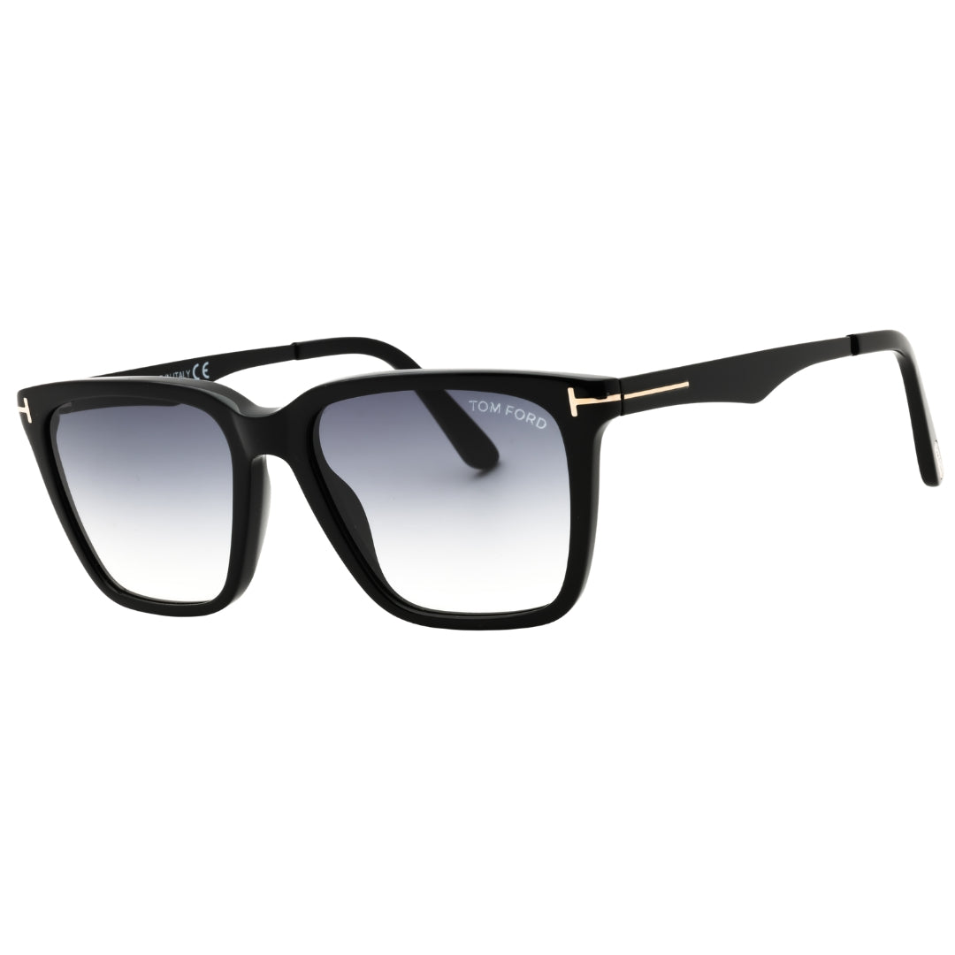 Tom Ford FT0862 Garrett 01B shiny black  / gradient smoke Sunglasses Male 54X17X145 One Size