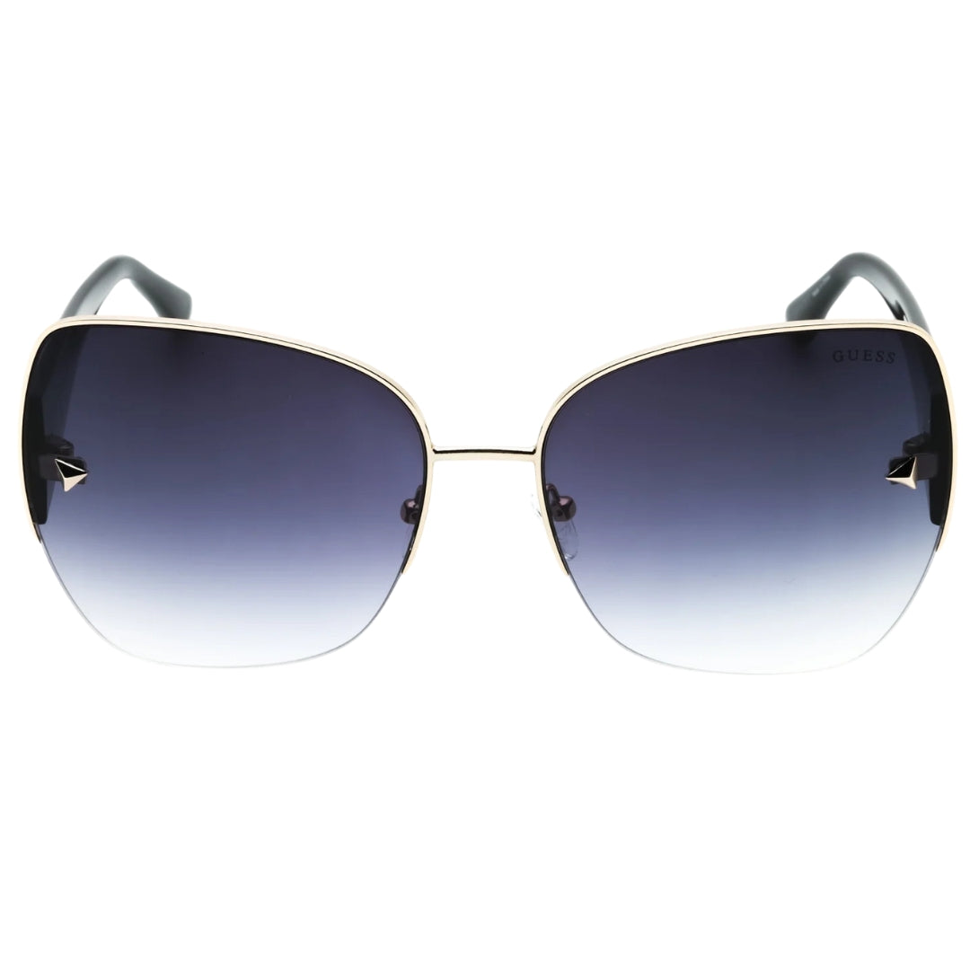 Guess Gold Detail Black Frame Smoke Gradient Lens Sunglasses