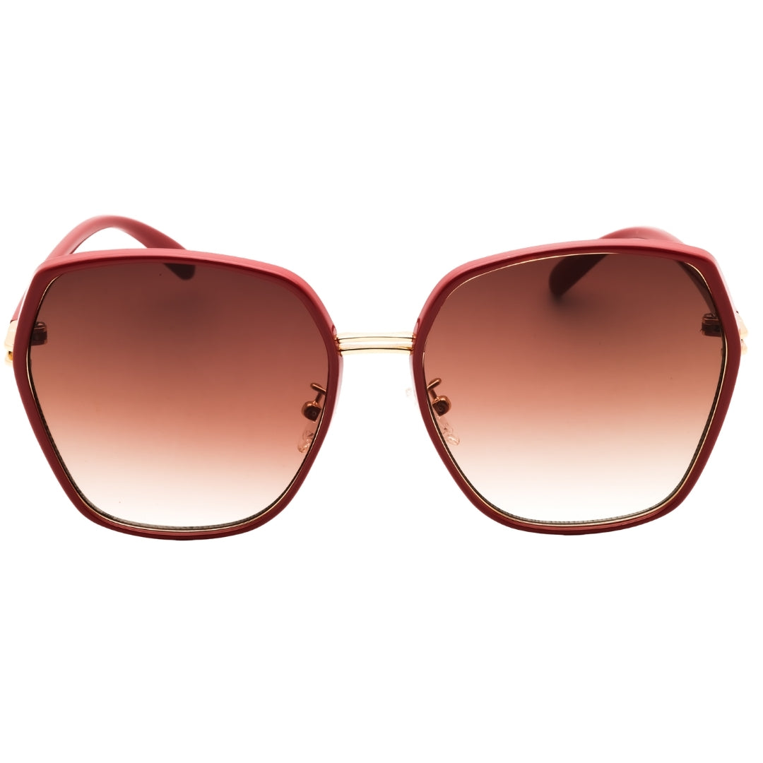 Guess Factory Gf0407 66F Shiny Red / Gradient Brown Sunglasses Female 59X17X145 One Size