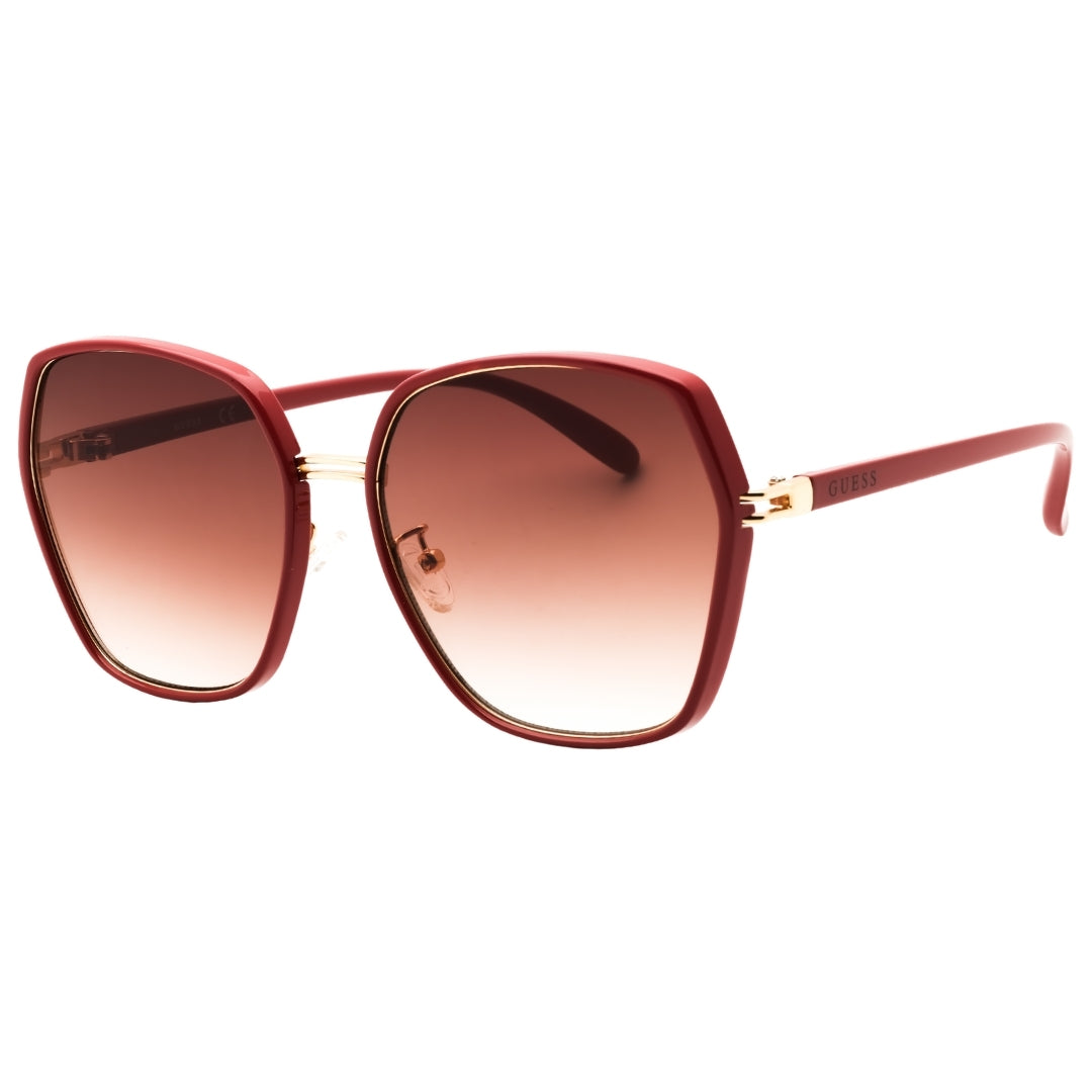 Guess Factory Gf0407 66F Shiny Red / Gradient Brown Sunglasses Female 59X17X145 One Size