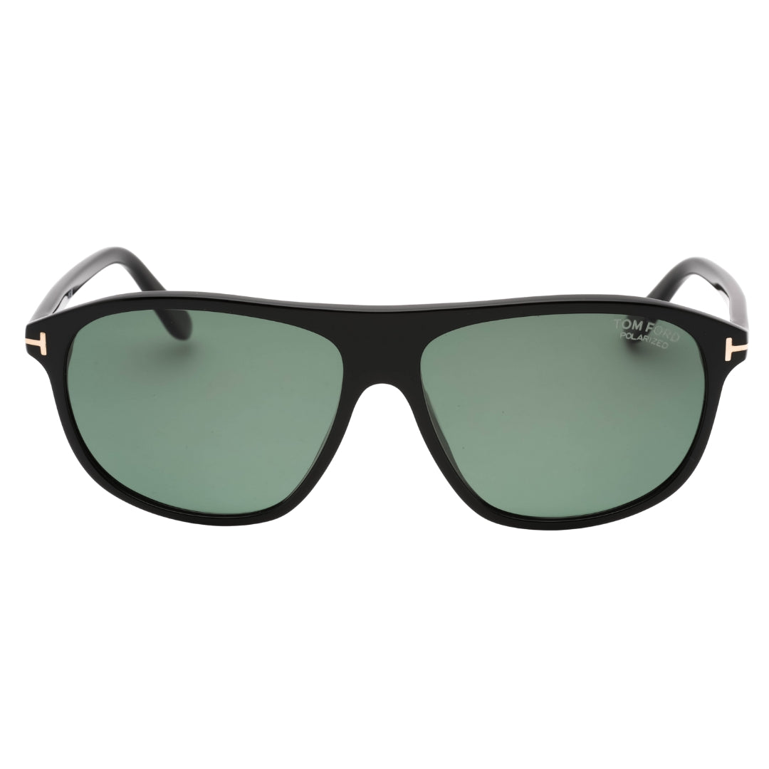 Tom Ford Prescott Green Polarized Lens Shiny Black Sunglasses One Size