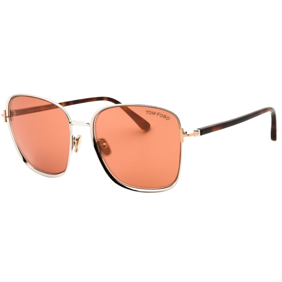 Tom Ford Ft1029 12G Shiny Dark Ruthenium /Brown Mirror Sunglasses Female 57X17X140 One Size