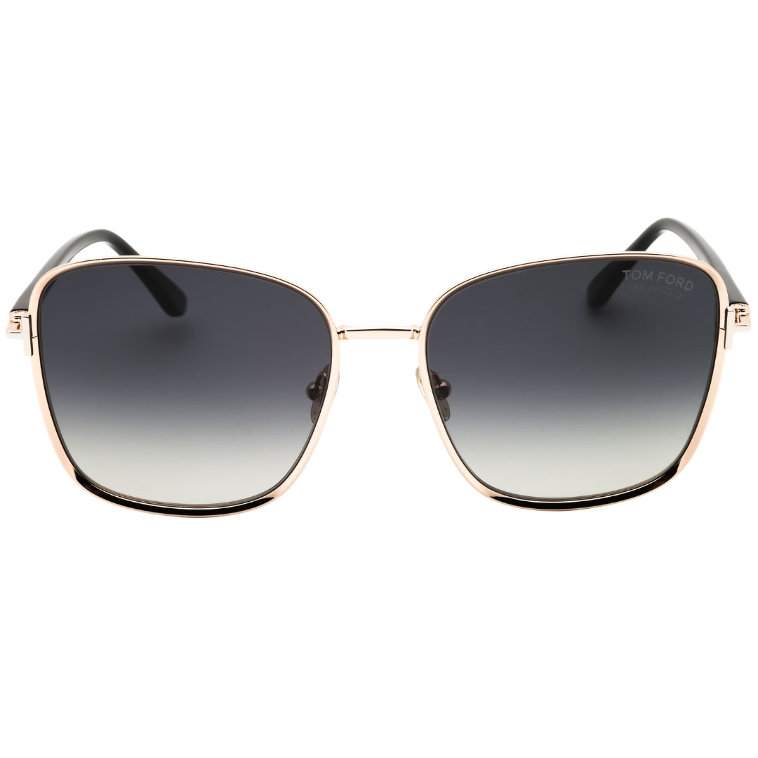 Tom Ford Fern Shiny Rose Gold Framed Smoke Polarized Sunglasses One Size