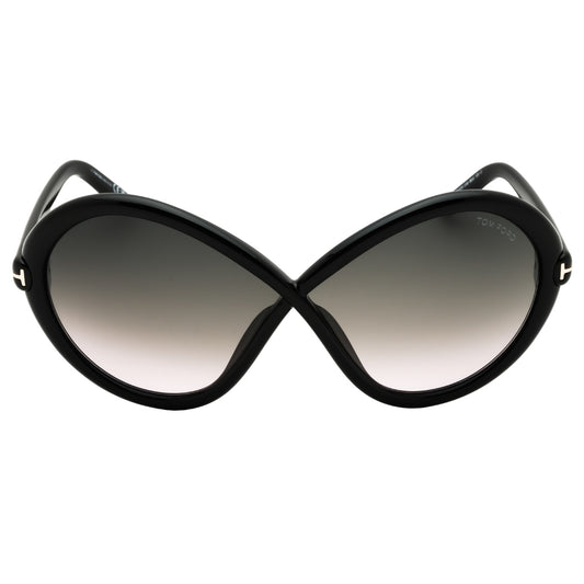 Tom Ford FT1070 01B shiny black /gradient smoke Sunglasses  68X05X125 One Size