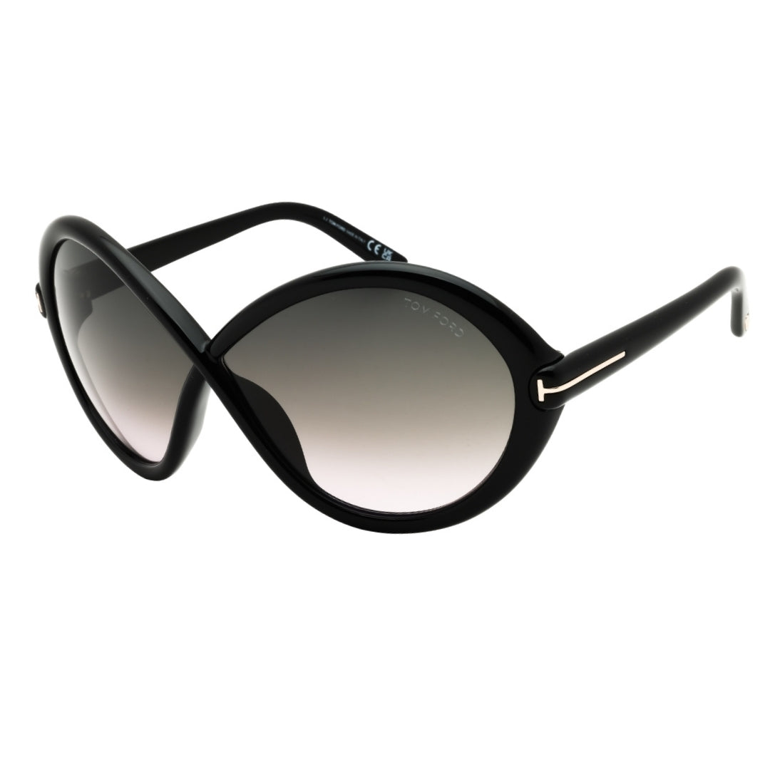 Tom Ford FT1070 01B shiny black /gradient smoke Sunglasses  68X05X125 One Size