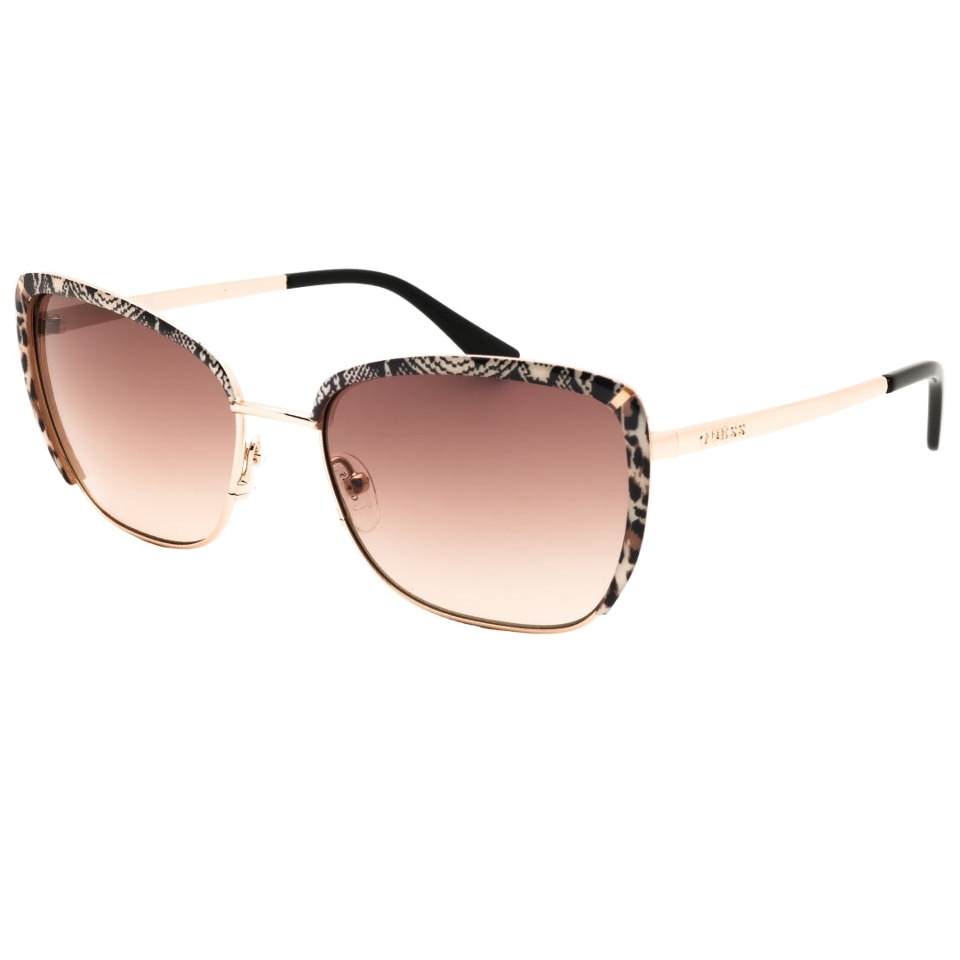 Guess Gu00218 28F Shiny Rose Gold / Gradient Brown Sunglasses Female 57X18X140 One Size