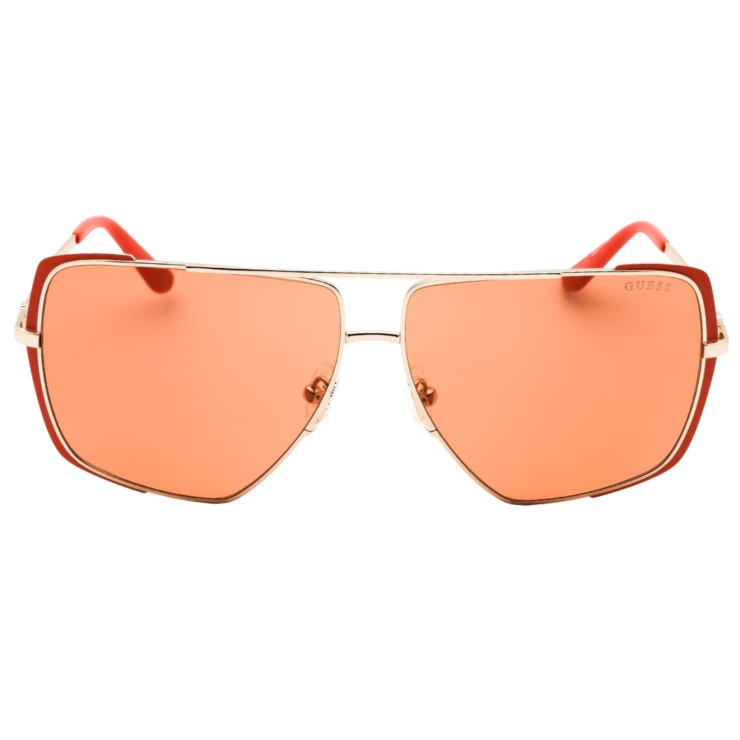 Guess Matte Orange Design Silver Sunglasses One Size