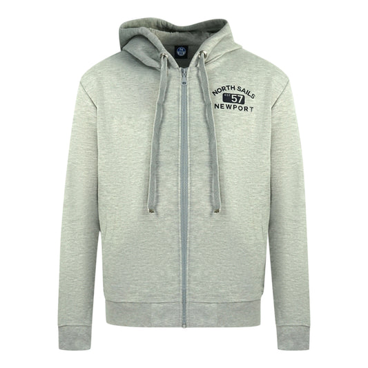 North Sails Logo Grey Zip Sweater Jacket - Nova Clothing
