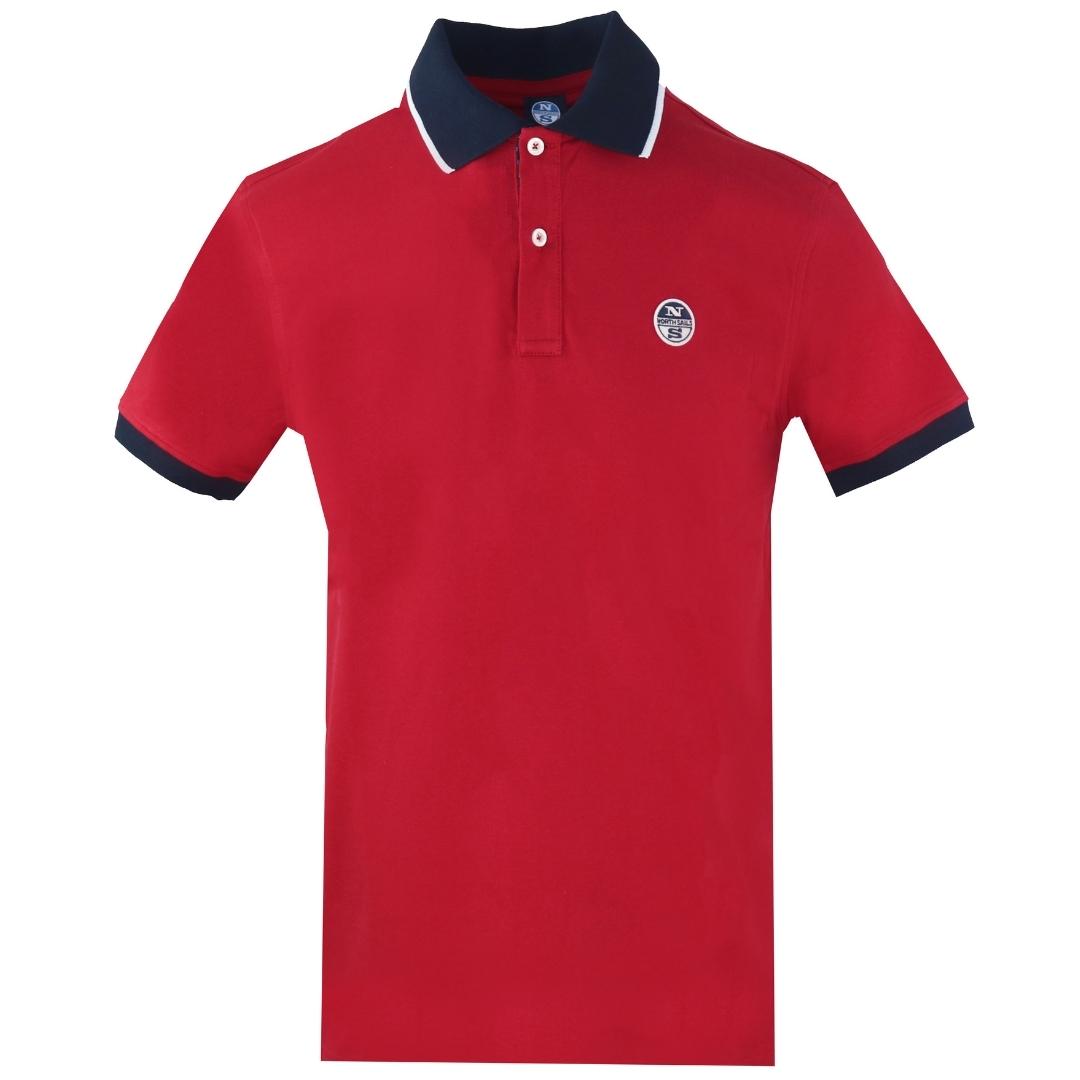 North Sails Contrast Collar Red Polo