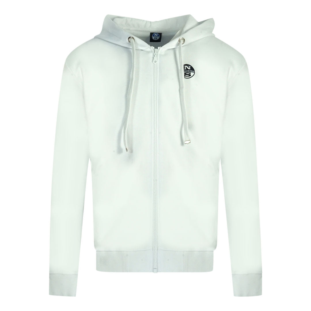 North Sails Logo White Zip Hoodie