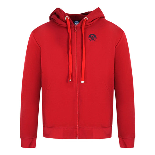 North Sails Logo Red Zip Hoodie
