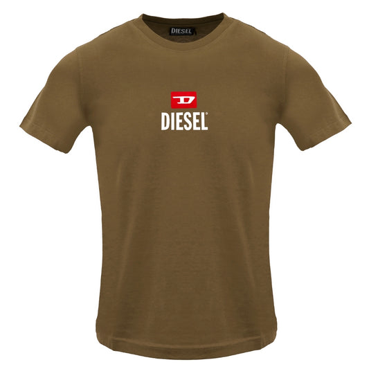 Diesel Just Small New D Logo Brown Coffee Liqueur T-Shirt